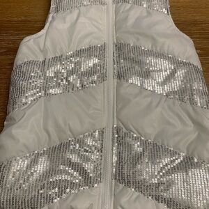 beautiful White and Silver Sequin Vest